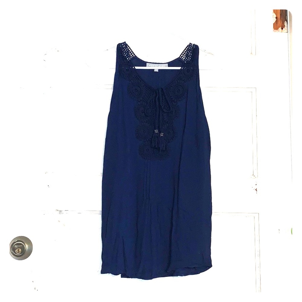 A navy tank top